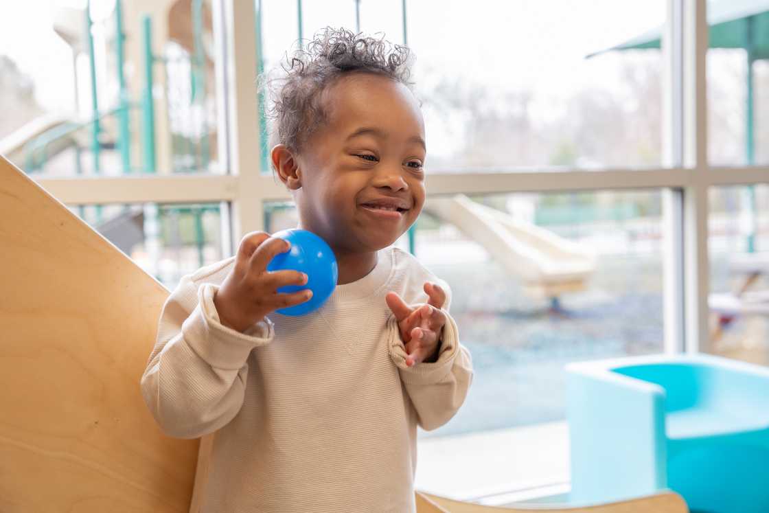 A young boy with Down Syndrome A young boy with Down Syndrome