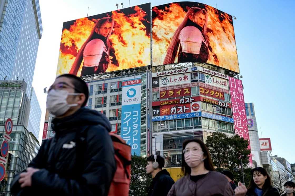 The Japanese maker advertised 'Final Fantasy VII Rebirth' on giant screens in Tokyo The Japanese maker advertised 'Final Fantasy VII Rebirth' on giant screens in Tokyo