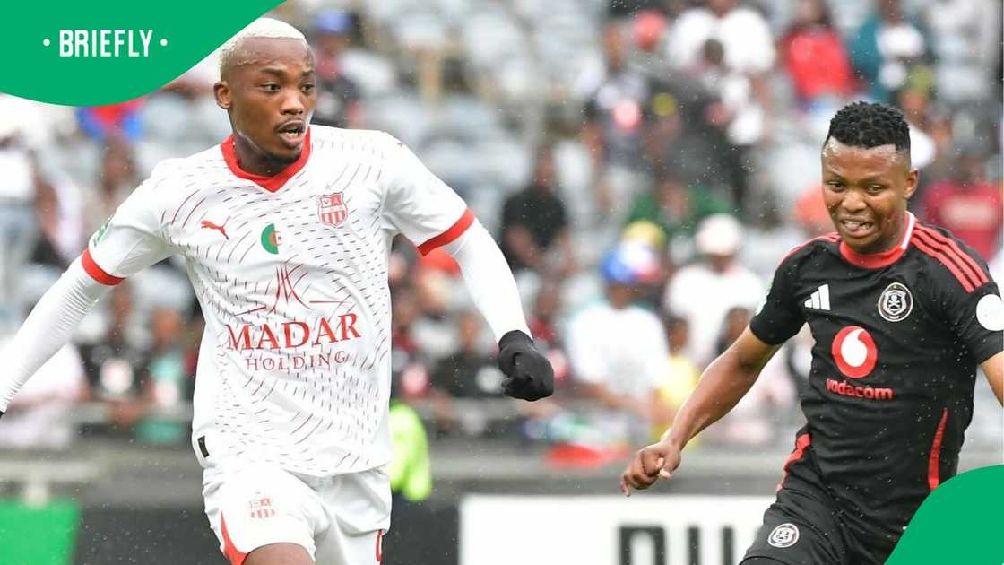 Bafana Bafana striker Khanyisa Mayo played two matches against Orlando Pirates.