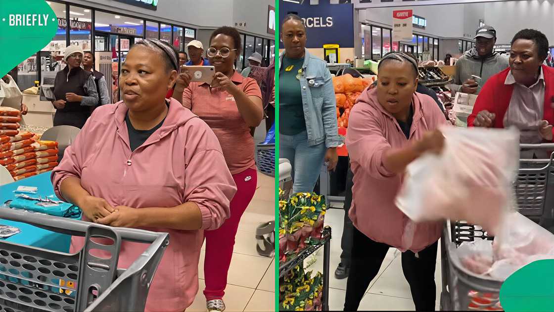 A woman wowed South Africa in the trolley dash challenge.