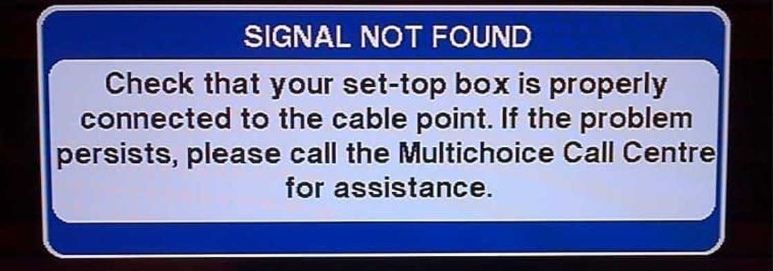 dstv error - no signal due to bad weather