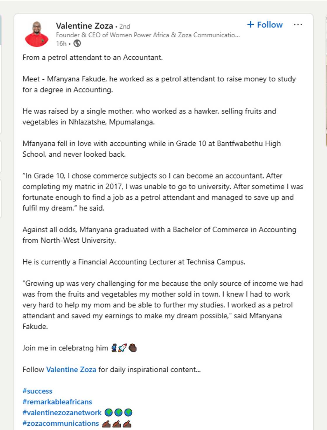 Snapshot of LinkedIn post Snapshot of LinkedIn post