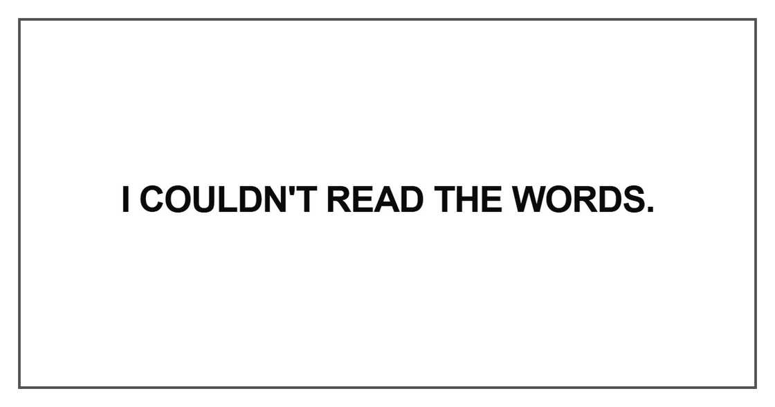 I couldn't read the words