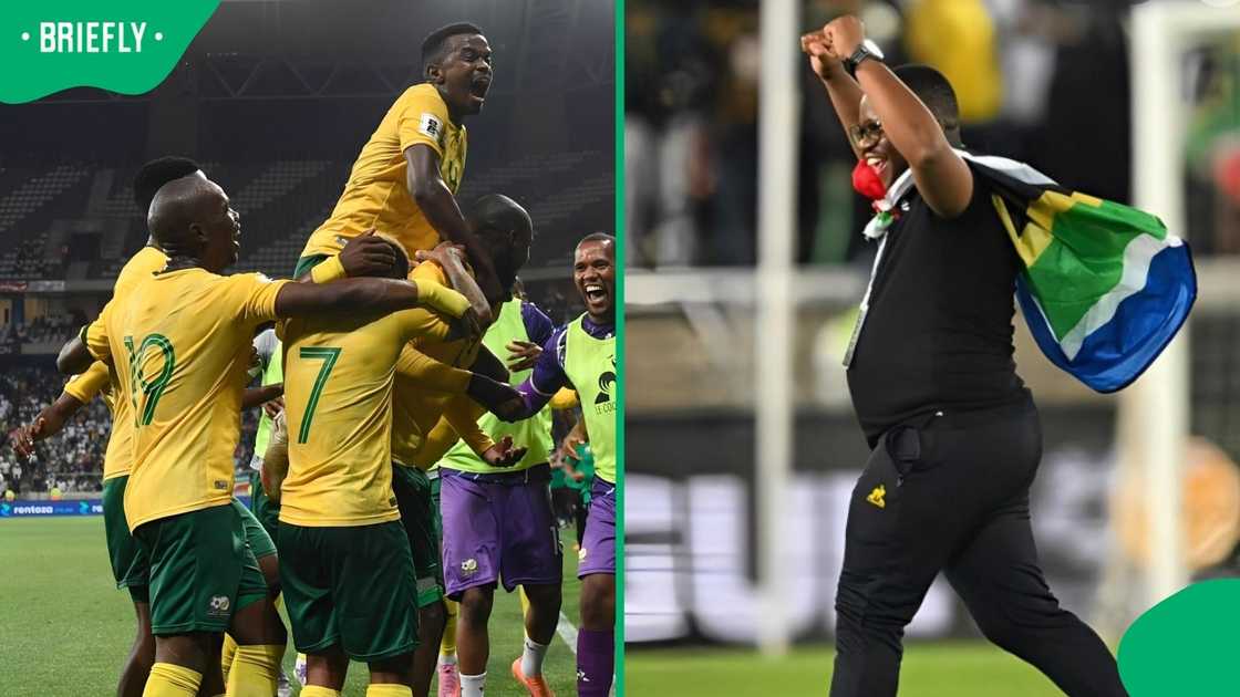 Bafana Bafana celebrating their win. Bafana Bafana celebrating their win.