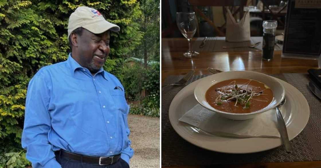 Tito Mboweni and his tomato soup dinner Tito Mboweni and his tomato soup dinner