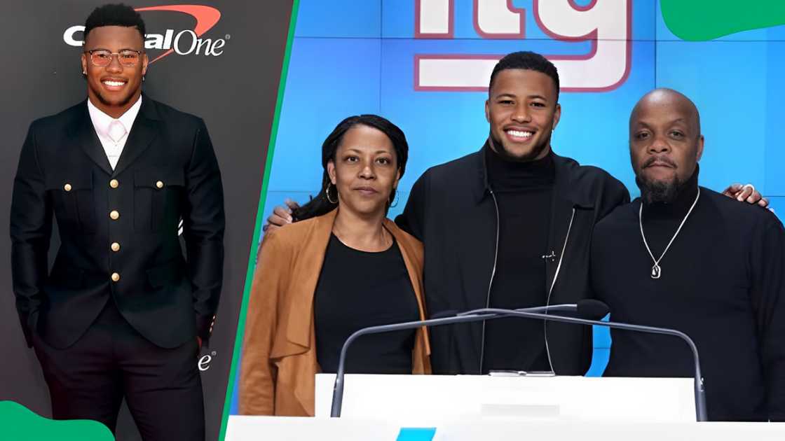 Saquon Barkley and his parents