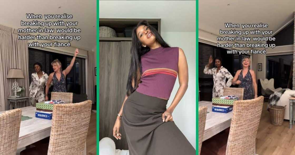 Woman dances with mother-in-law Woman dances with mother-in-law
