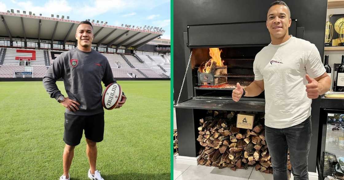 Cheslin Kolbe gifted a young kid with his Springboks medal. Cheslin Kolbe gifted a young kid with his Springboks medal.