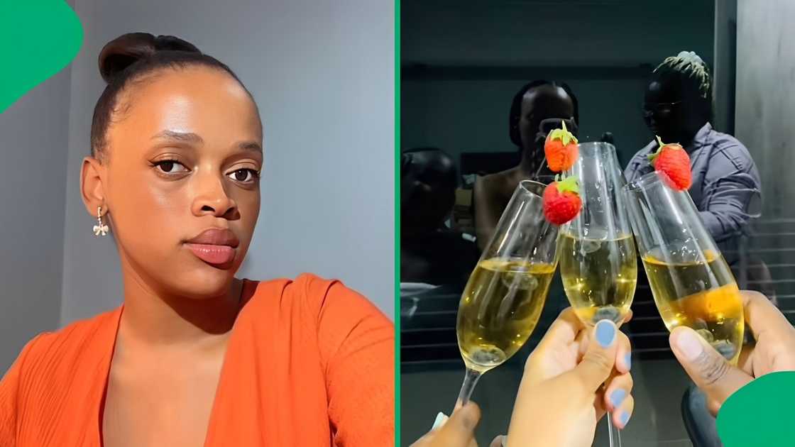 A woman showed off how she made homemade champagne in a TikTok video. A woman showed off how she made homemade champagne in a TikTok video.