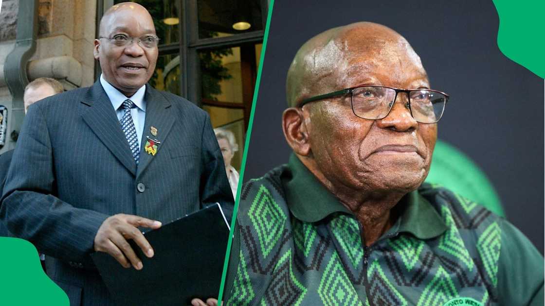 Jacob Zuma in 2003 and 2024. Jacob Zuma in 2003 and 2024.