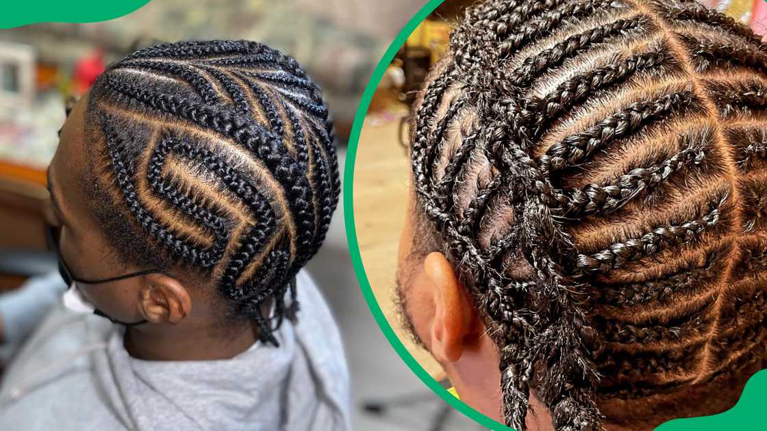 Cornrows with unique patterns