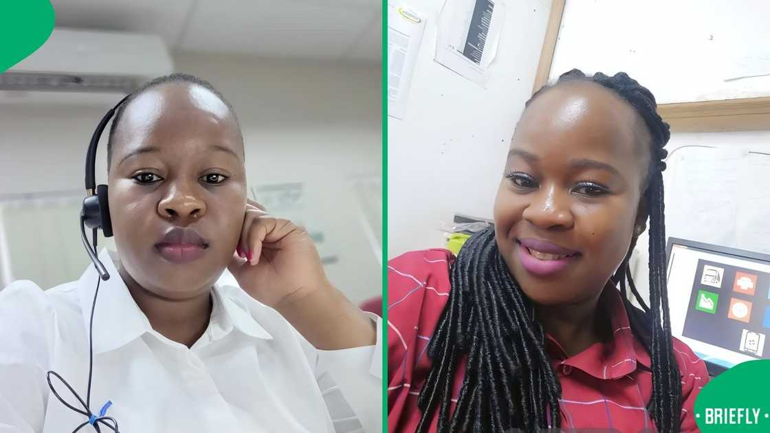 A former SPAR worker at her office job.