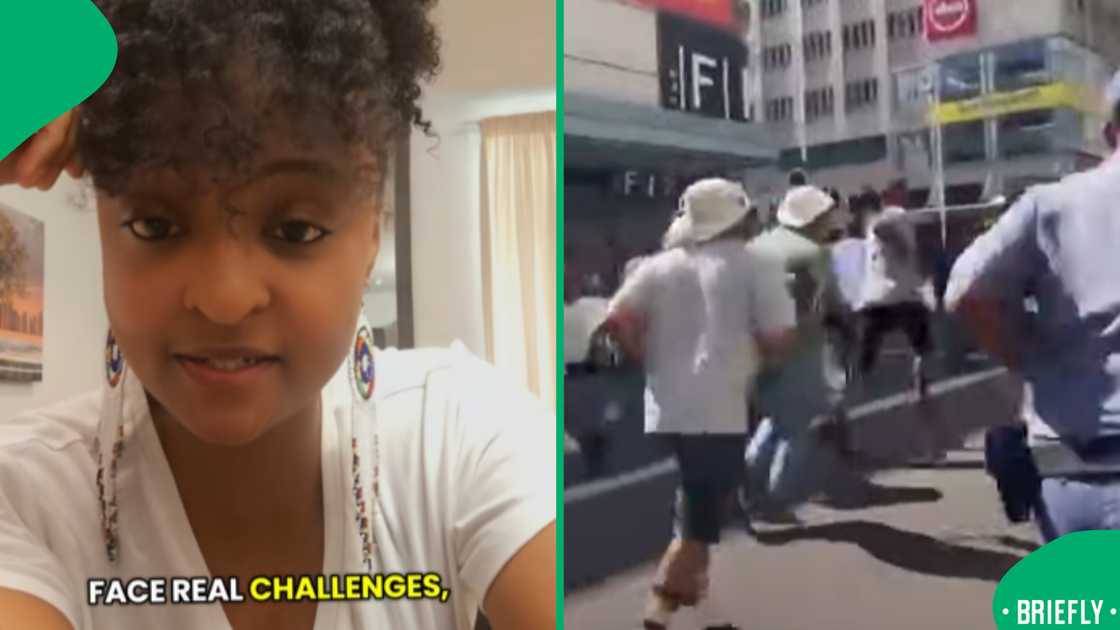 The visual on the right showed xenophobic attacks