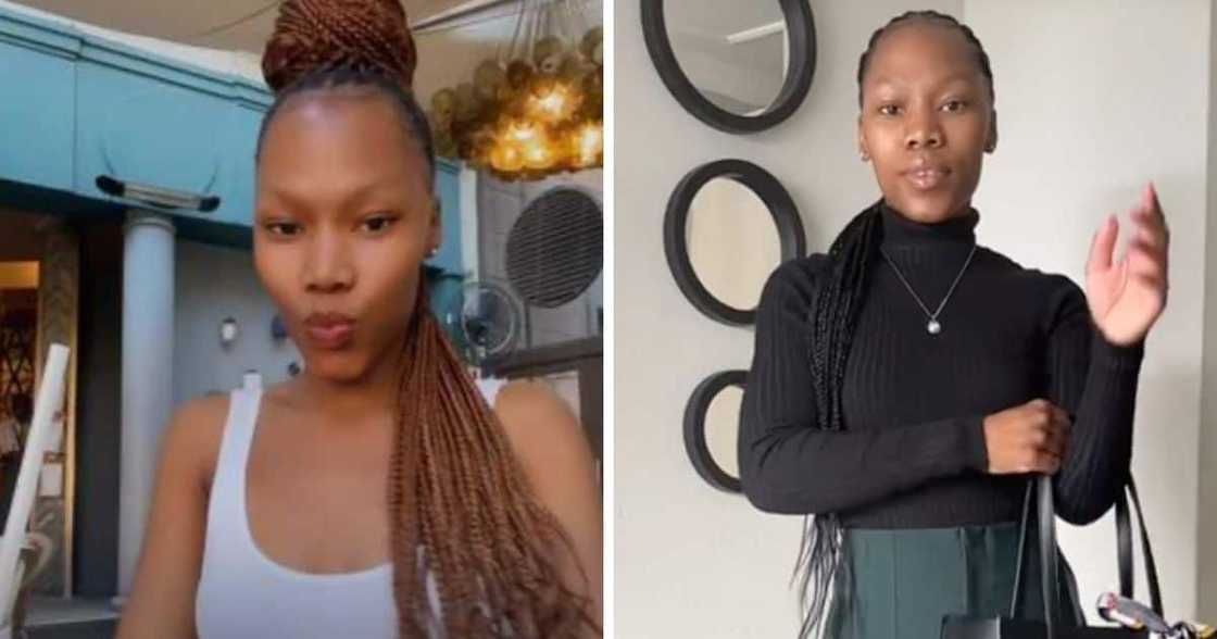 Young woman shows all the big wins in her life. Young woman shows all the big wins in her life.