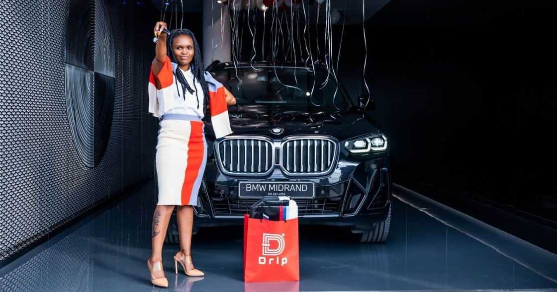 Receptionist, boss lady, boss moves, entrepreneur, Drip Footwear, BMW, new car, new ride, trending news, viral psot