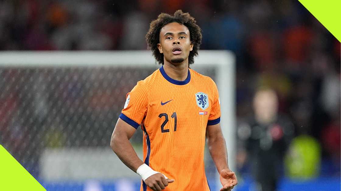 Joshua Zirkzee playing for the Netherlands at Euro 2024. Joshua Zirkzee playing for the Netherlands at Euro 2024.