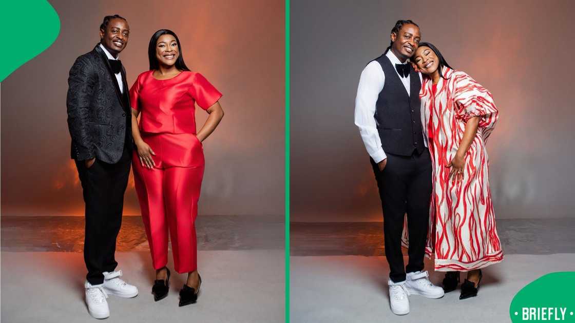 The image on the right showed Tarrie with her husband posing The image on the right showed Tarrie with her husband posing