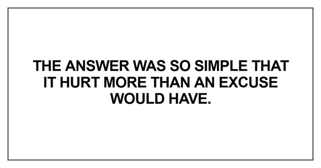The answer was so simple The answer was so simple