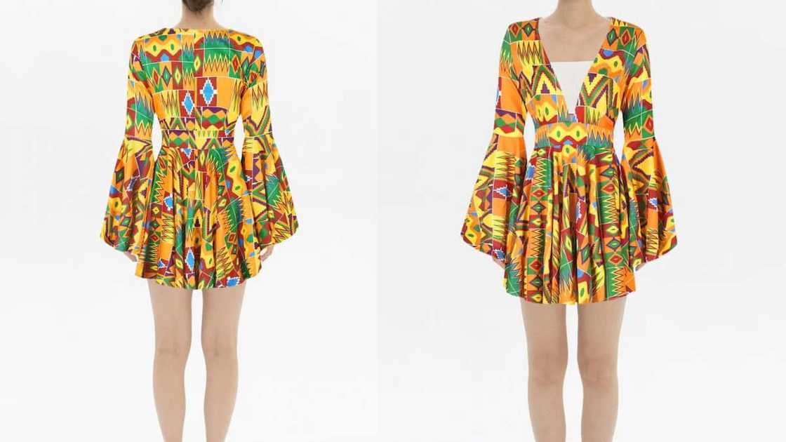 Dashiki mini dress with African print