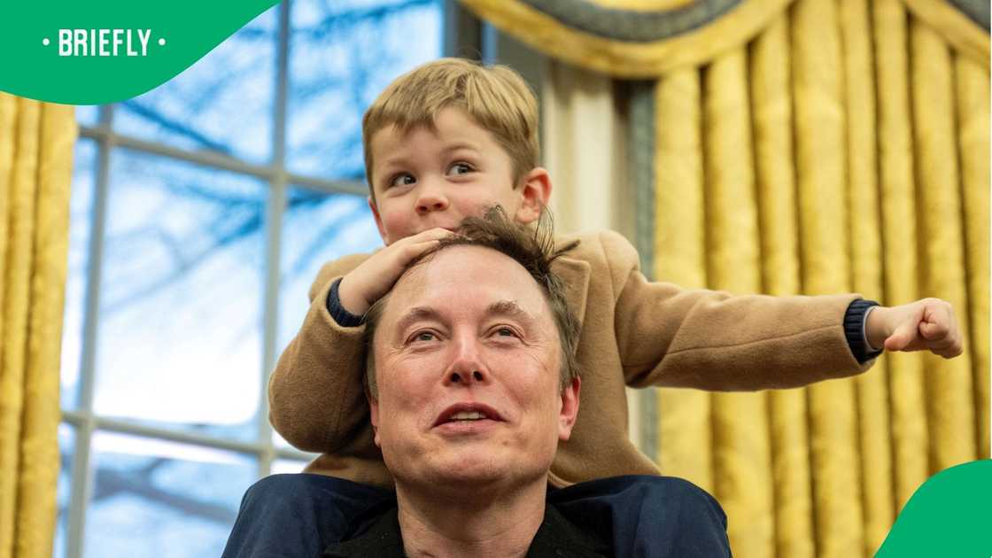 Elon Musk and his son at the Oval Office