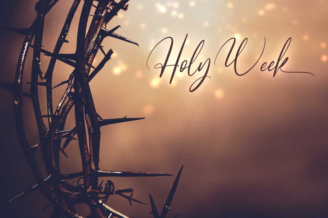 Holy Week crown of thorns background.