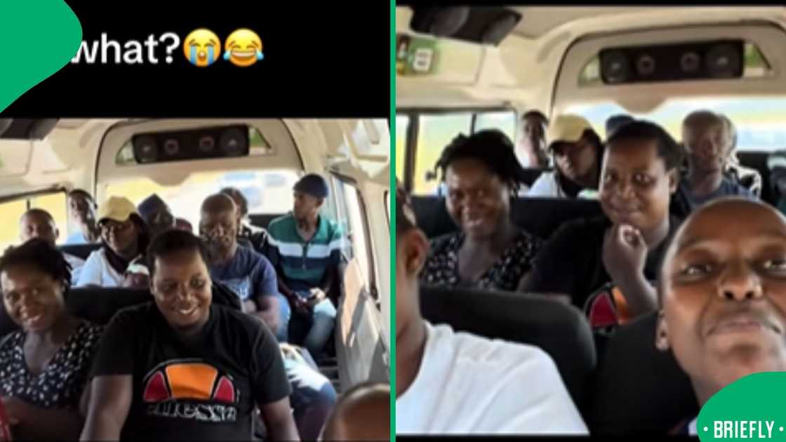 The screenshot on the right captured the passengers laughing