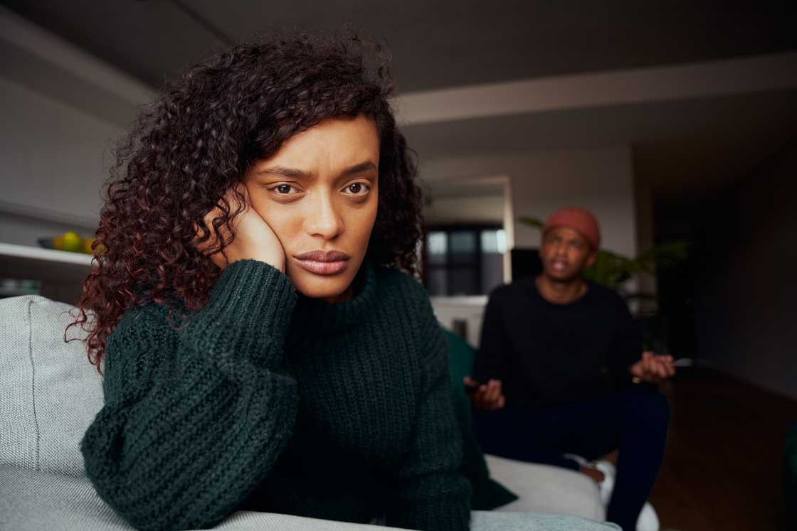 A man arguing with a lady A man arguing with a lady