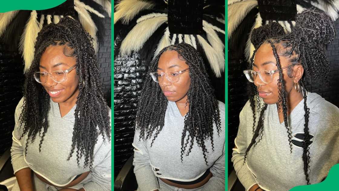 Midi locs with curly ends Midi locs with curly ends