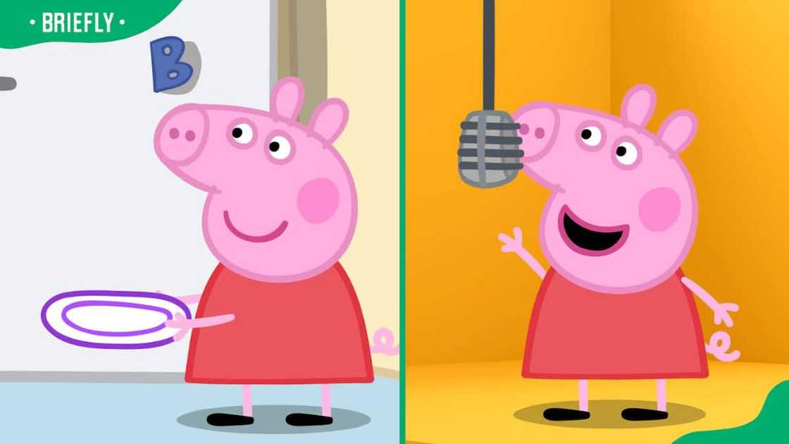 Peppa Pig attempting to sing