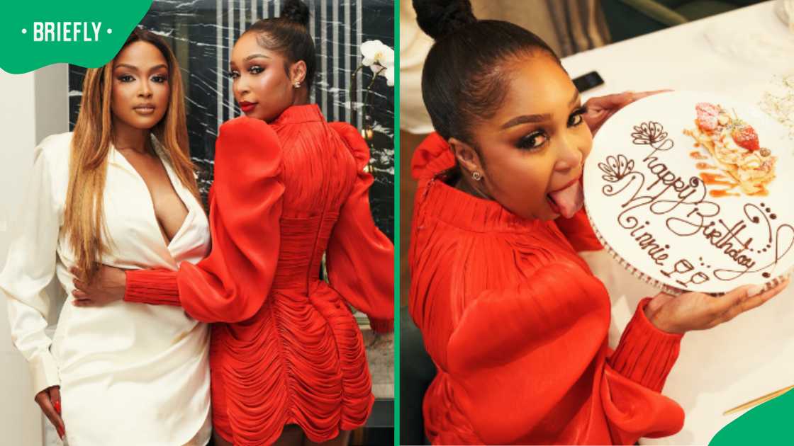 Lebo JoJo Mokoena and Minnie Dlamini during her birthday in 2026