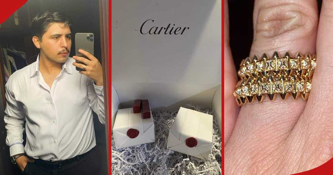 Rogelio Villareal bought two boxes with earrings from Cartier Rogelio Villareal bought two boxes with earrings from Cartier