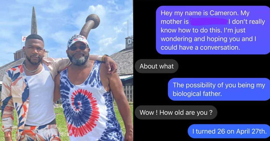 Cameron reunited with his biological father. Cameron reunited with his biological father.