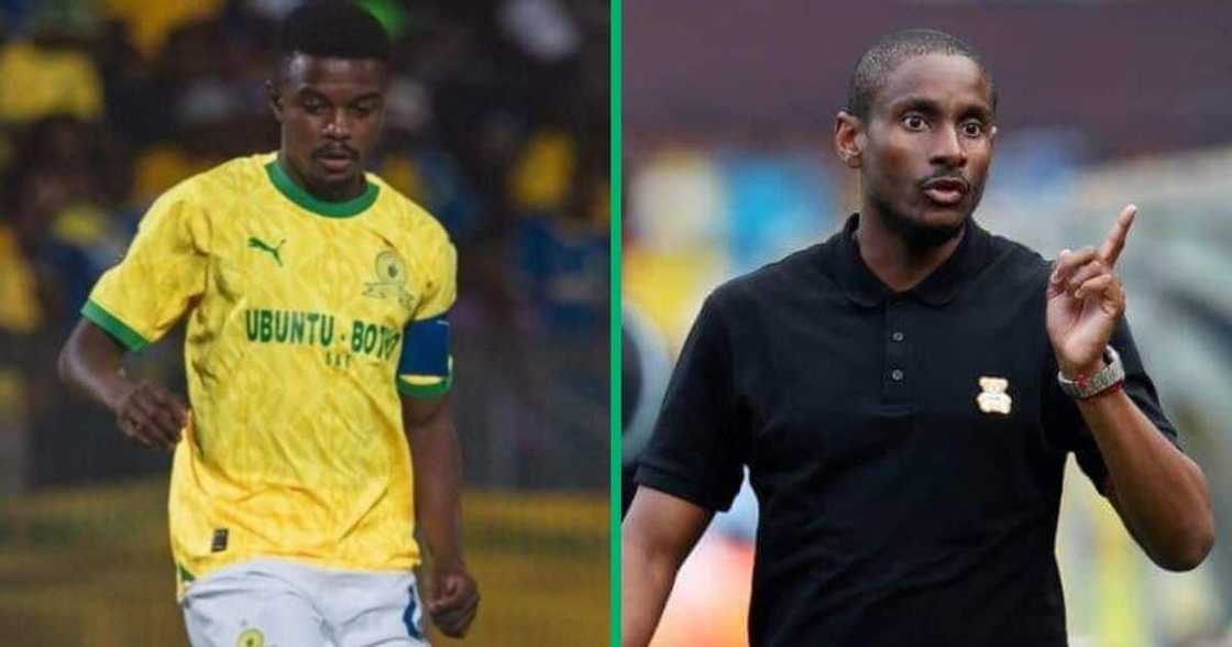 Mameldoi Sundowns star Teboho Mokoena and coach Rhukani Mokwena wants a better performance against Young Africans on Friday, 5 April 2024. Mameldoi Sundowns star Teboho Mokoena and coach Rhukani Mokwena wants a better performance against Young Africans on Friday, 5 April 2024.