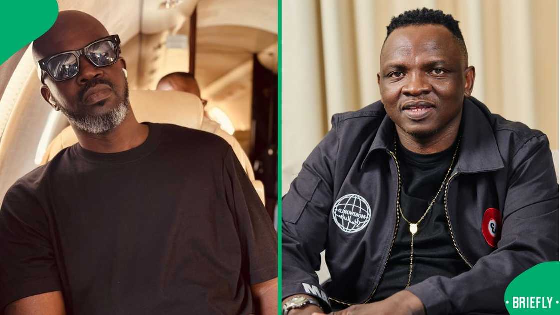 DJ Kabila showed off the stairlift in Black Coffee's home DJ Kabila showed off the stairlift in Black Coffee's home