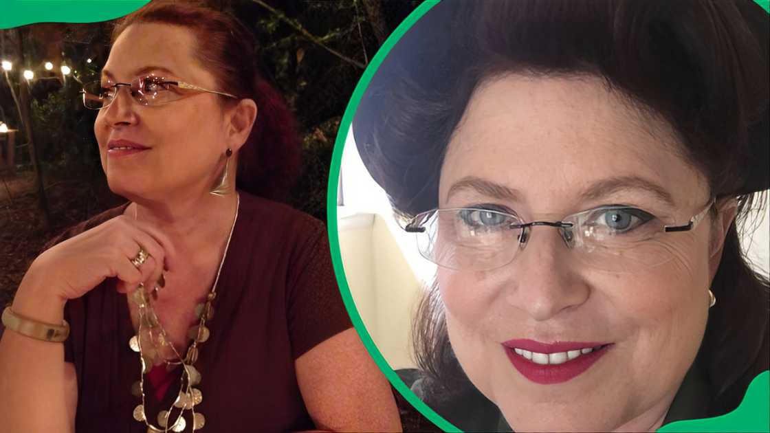 Joy Bellisario at an outdoor dinner on 4 May 2014 (L). Joy on 10 August 2015 (R).