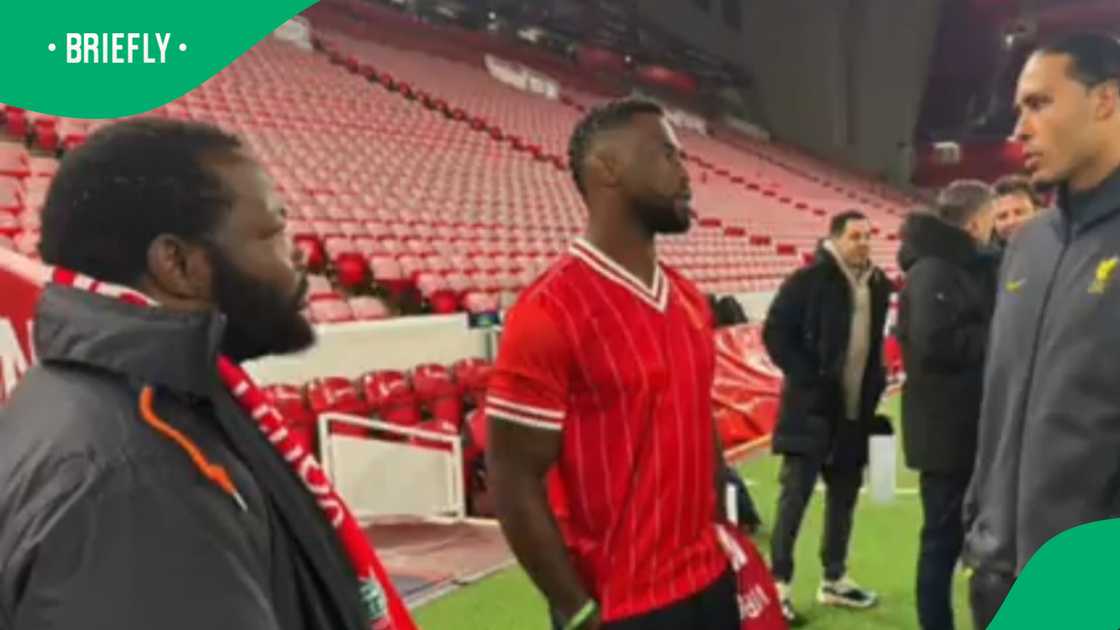 Siya Kolisi and his rugby teammate Ox Nche recently had the chance to meet Liverpool FC captain Virgil van Dijk at Anfield.