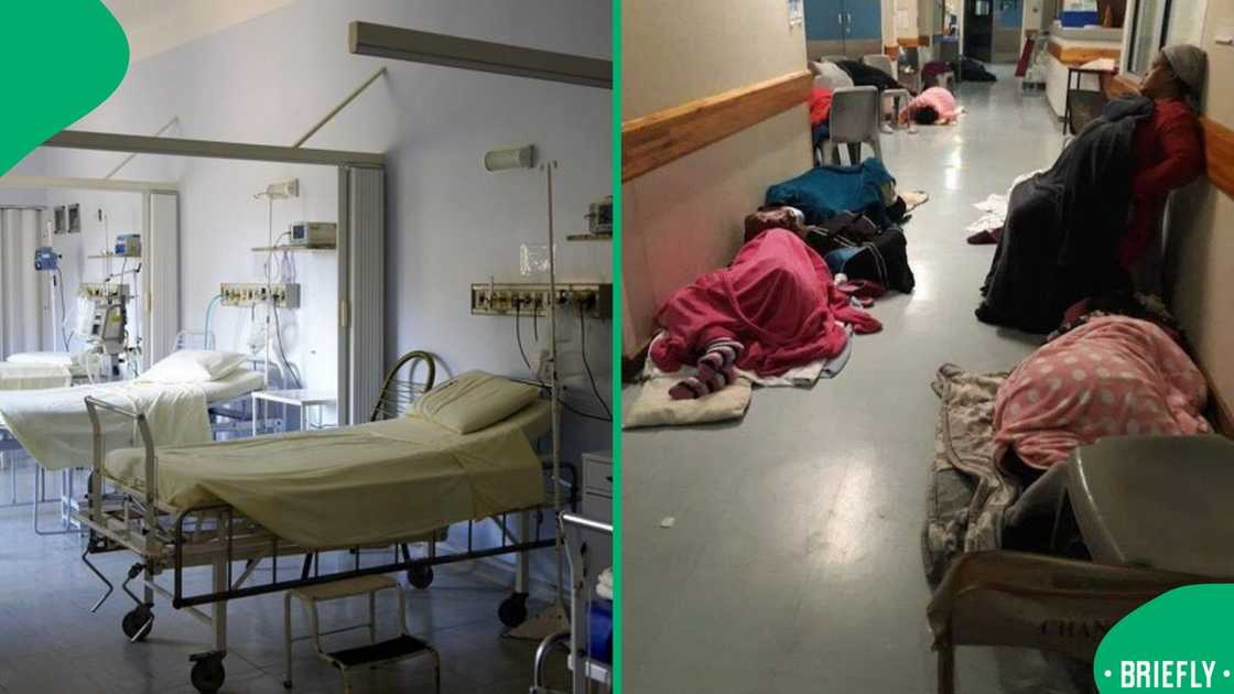 The visual on the right captured patients sleeping on the floor The visual on the right captured patients sleeping on the floor