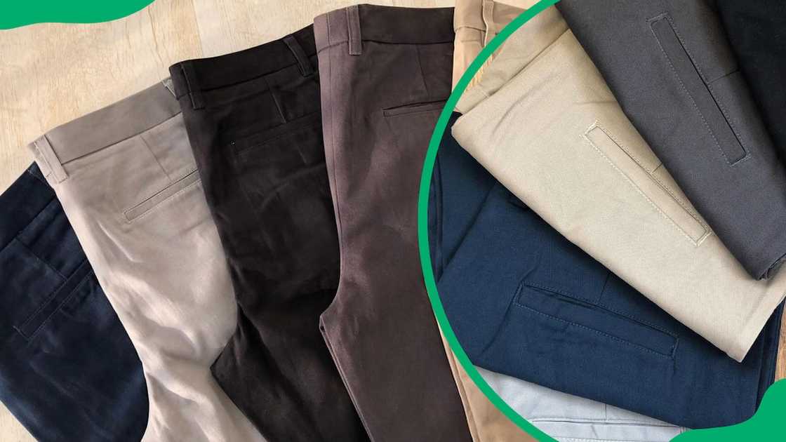 Slacks of different colours and designs Slacks of different colours and designs