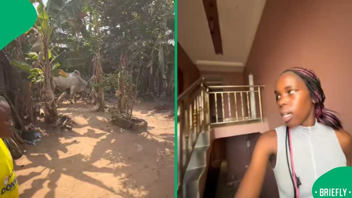 The visual on the right showed Palesa inside her father's house