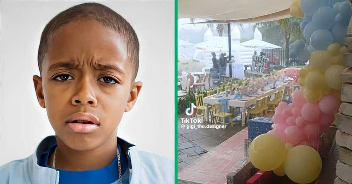 Bad weather ruined an outdoor event for a children's party Bad weather ruined an outdoor event for a children's party