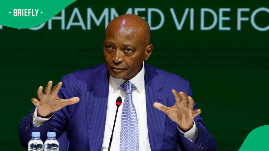 Confederation of African Football (CAF) President Patrice Motsepe speaks during a press conference at the Mohammed VI Football Complex in Sale on April 9, 2026 Confederation of African Football (CAF) President Patrice Motsepe speaks during a press conference at the Mohammed VI Football Complex in Sale on April 9, 2026