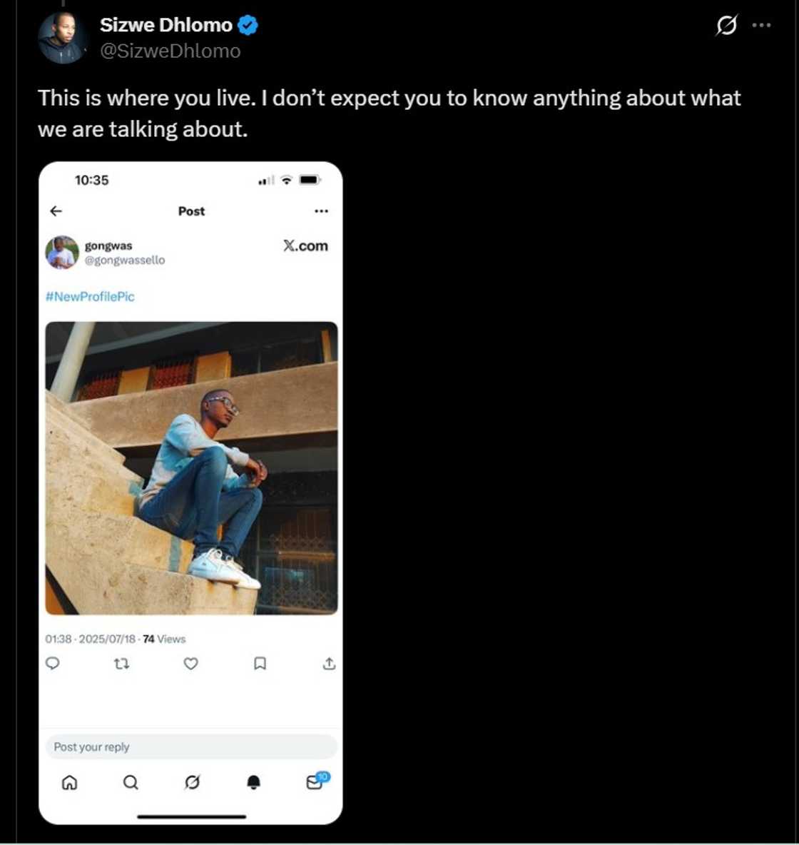 Sizwe Dhlomo slammed for allegedly poverty-shaming fan