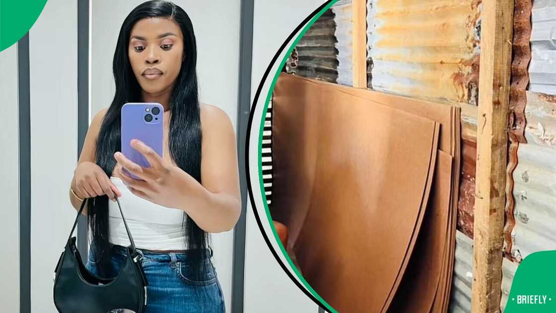 A woman in Cape Town showcased her shack upgrade, featuring ceiling boards. A woman in Cape Town showcased her shack upgrade, featuring ceiling boards.