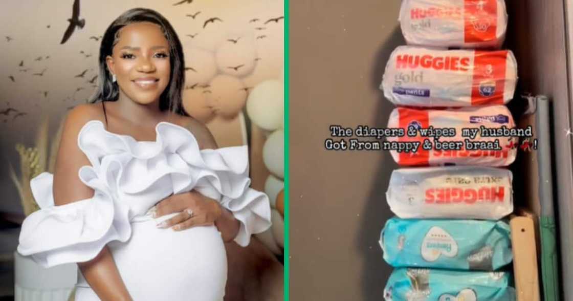 This woman felt abundantly blessed when she received all the nappies and wipes that she got from her man’s nappy braai This woman felt abundantly blessed when she received all the nappies and wipes that she got from her man’s nappy braai