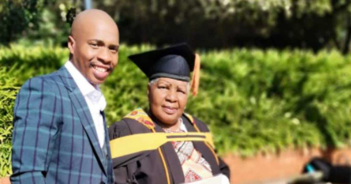 Man, Degree, Mom, Honours her, Graduation gown, Let's her wear Man, Degree, Mom, Honours her, Graduation gown, Let's her wear