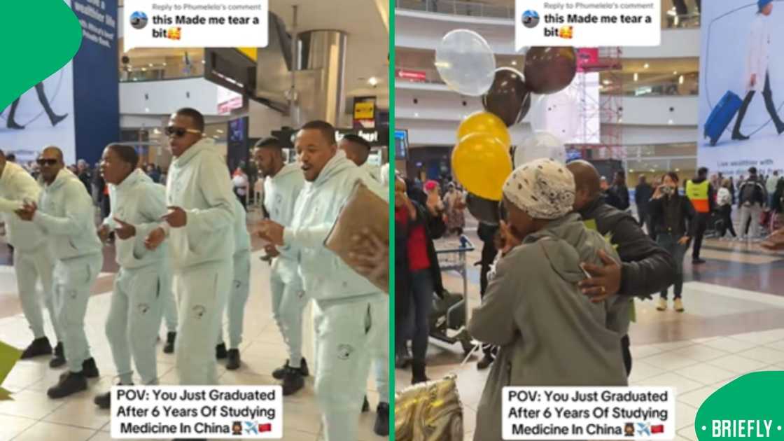 A woman reunited with her family in South Africa after spending seven years in Russia completing her medical degree