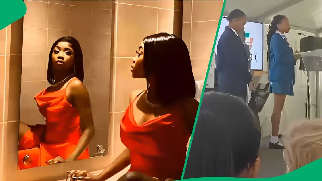 A TikTok video of a high school pupil standing in front of school learners to deliver a talk left many amused after she mistakenly uttered a swear word. A TikTok video of a high school pupil standing in front of school learners to deliver a talk left many amused after she mistakenly uttered a swear word.