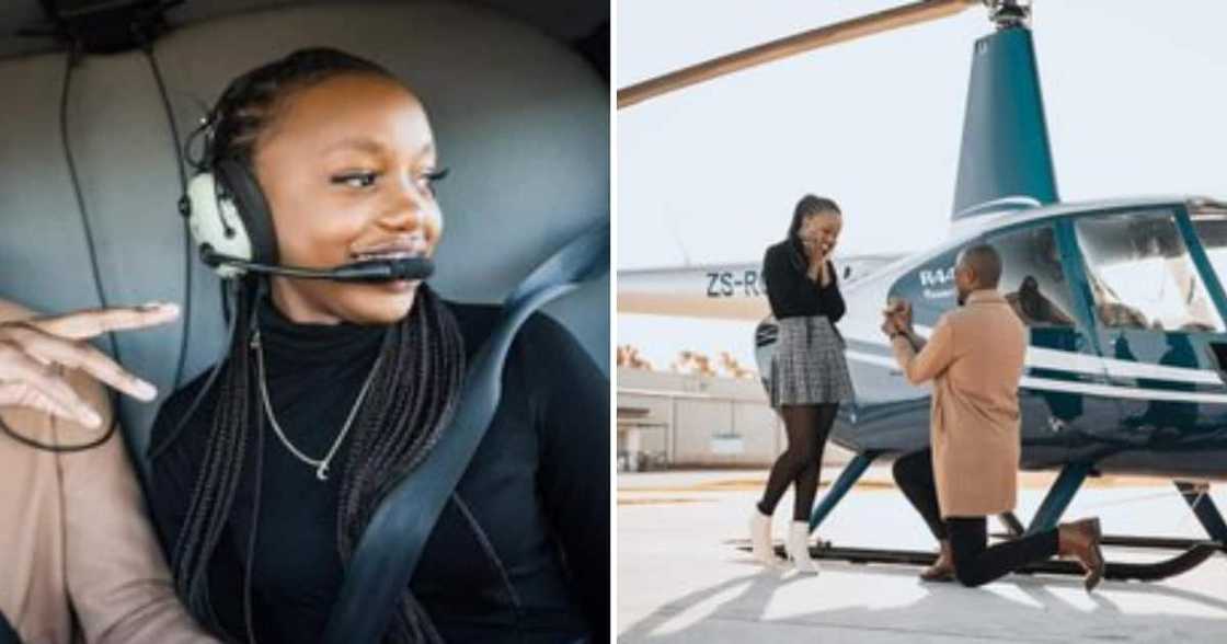 Twitter user @Gracie_oguns shared pics of someone who just got engaged, showing the helicopter proposal Twitter user @Gracie_oguns shared pics of someone who just got engaged, showing the helicopter proposal