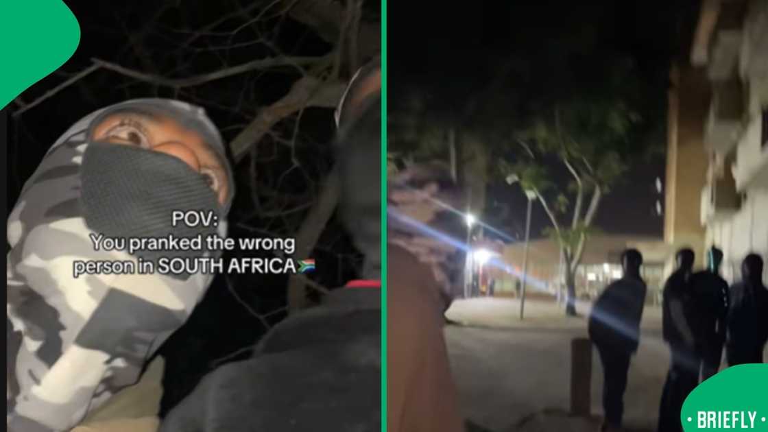 They got a taste of their medicine a few moments later, after two balaclava-wearing pranksters tried to scare a man in Cape Town by pretending to rob him