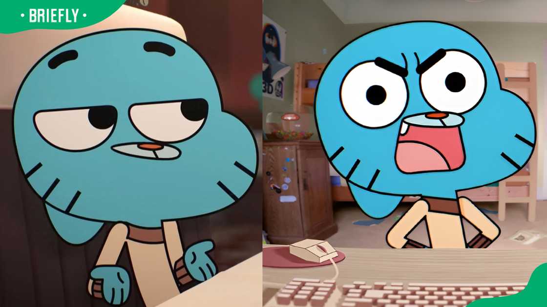 Blue big head cartoon character